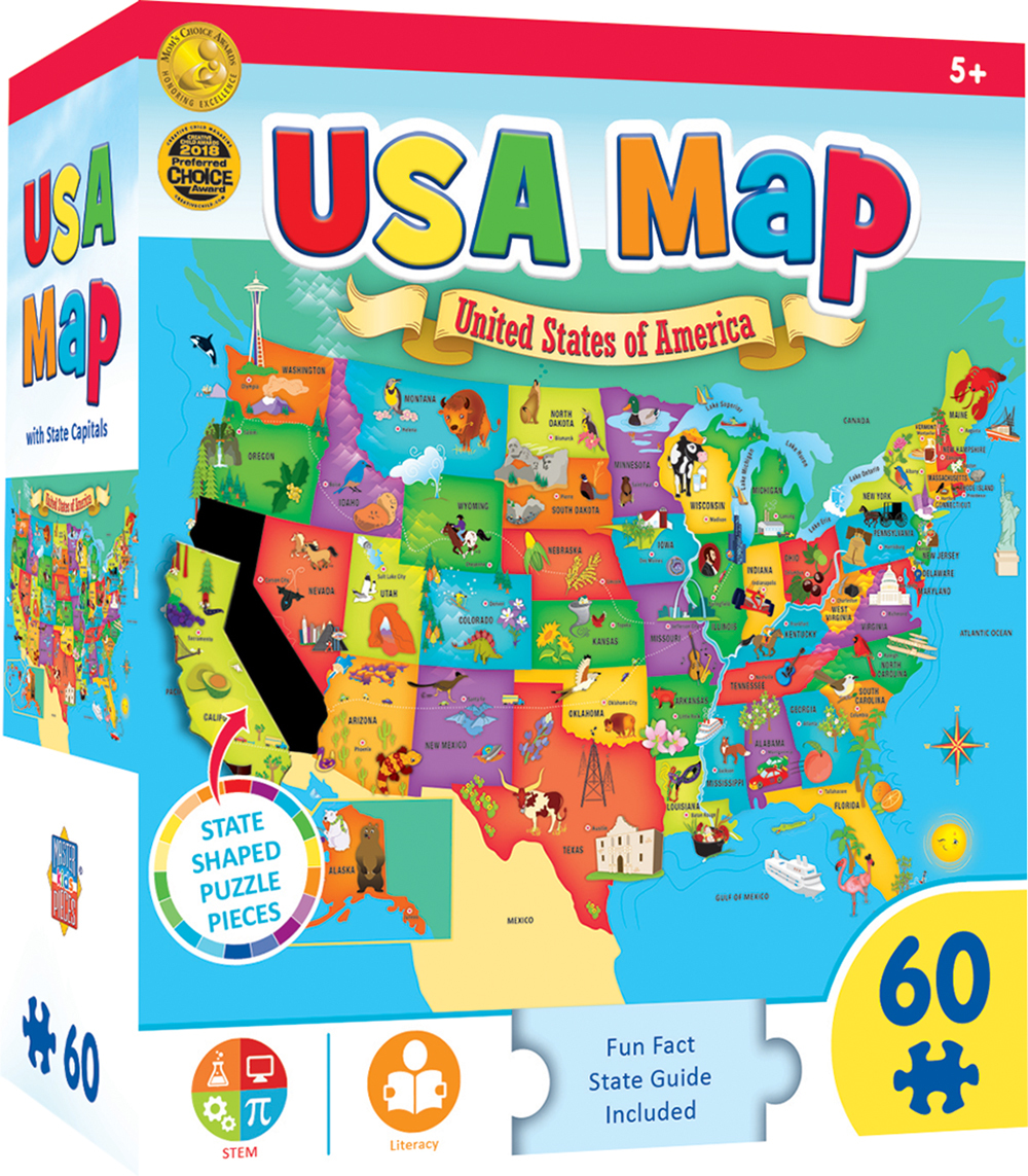 Explorer Kids - USA Map - 60 Piece Kids Puzzle