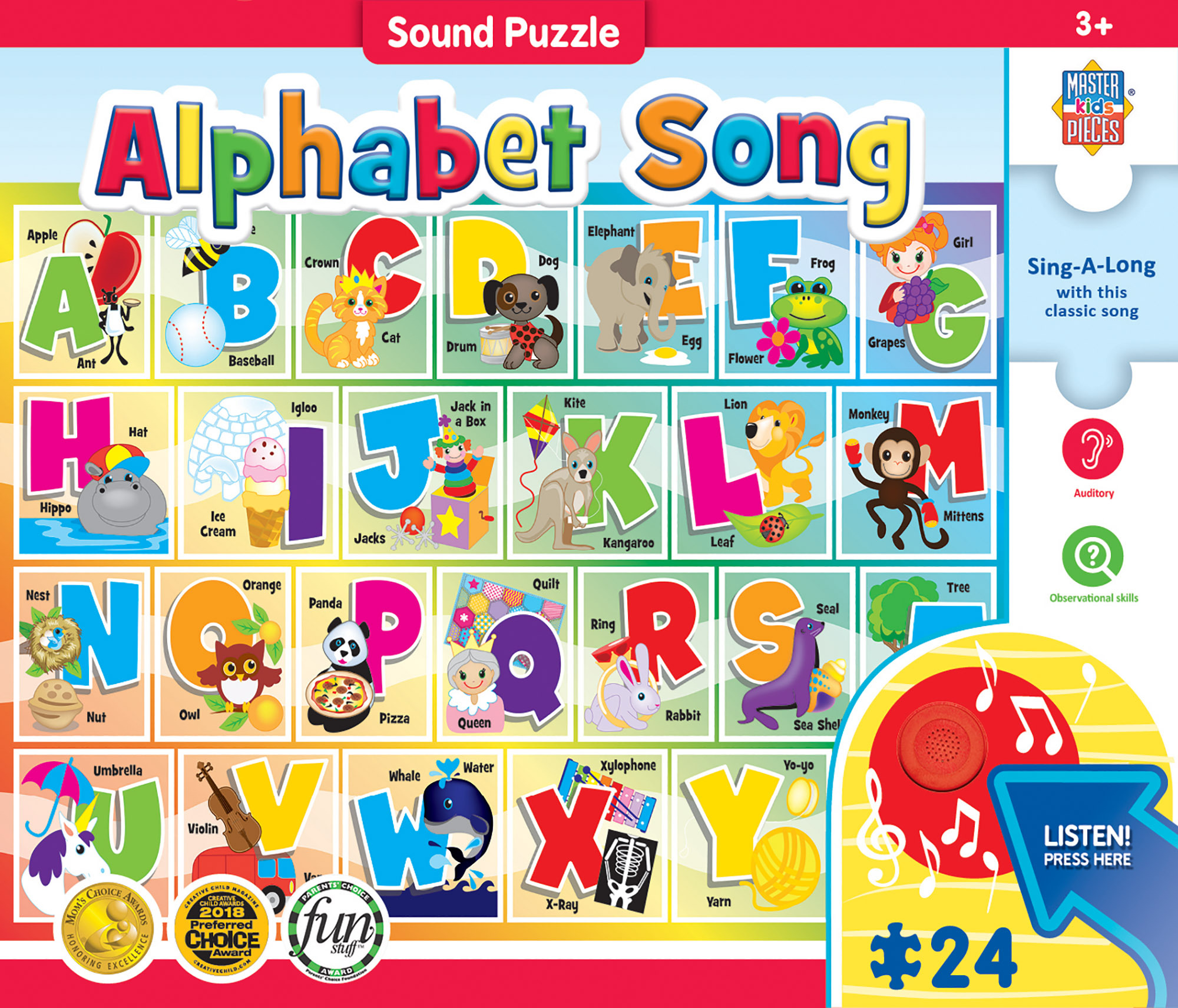 MA-11309 - Sing-A-Long Alphabet - 24 Piece Kids Puzzle with 1m Sound Chip