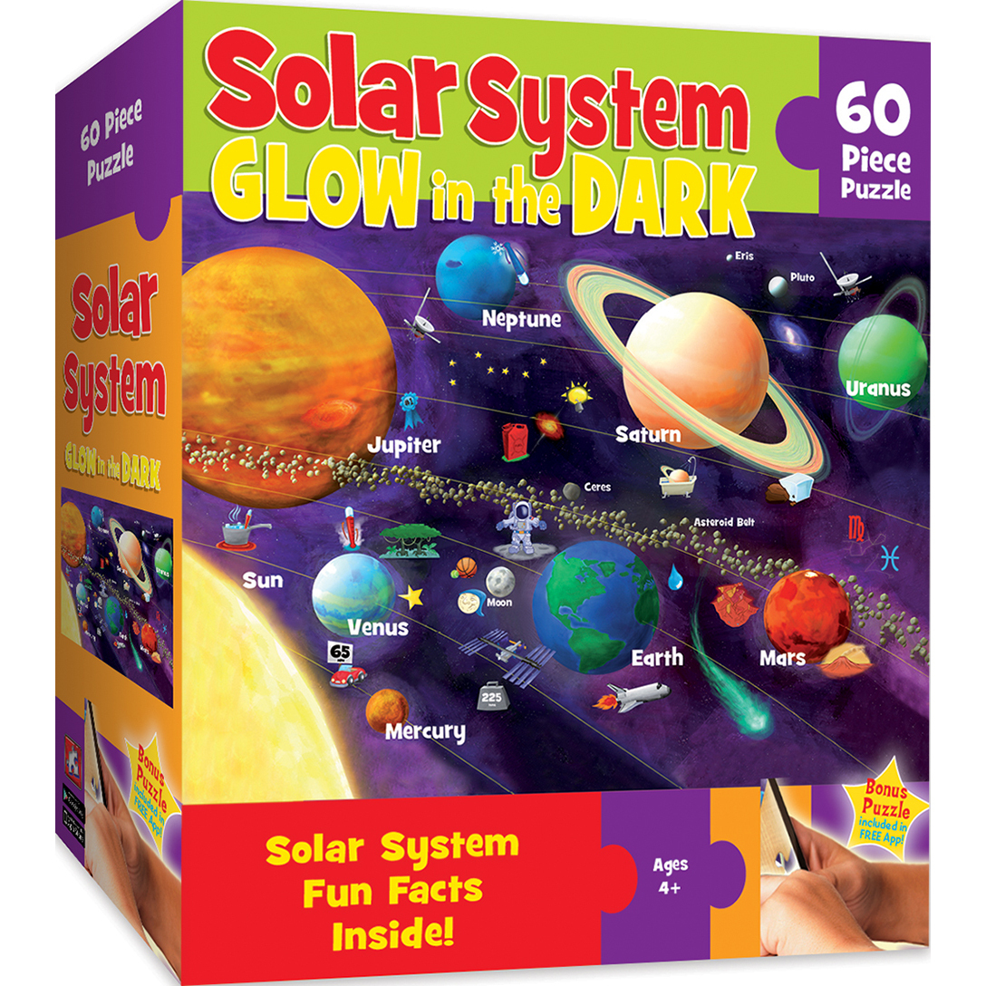 MA-11430 - Explorer Kids -  Solar System - Glow in the Dark - 60 Piece Kids Puzzle