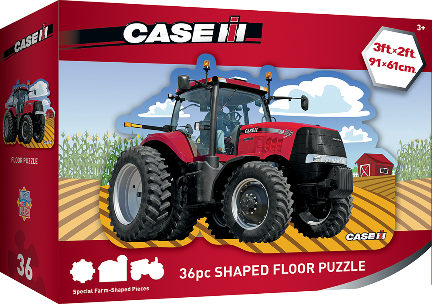 MA-11472 - Case IH Red Tractor - 36 Piece Kids Shaped Floor Puzzle