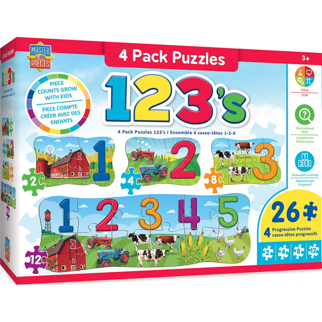 Educational 4 Pack - 123 on the Farm  Jigsaw Puzzle