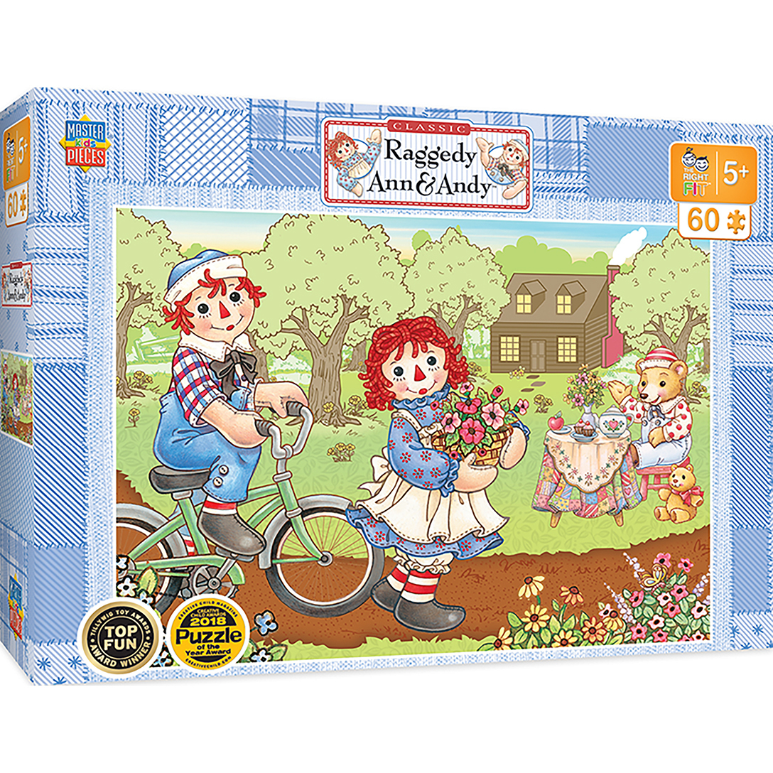 Raggedy Ann & Andy Right Fit - Bike Ride 60 Piece Jigsaw Puzzle
